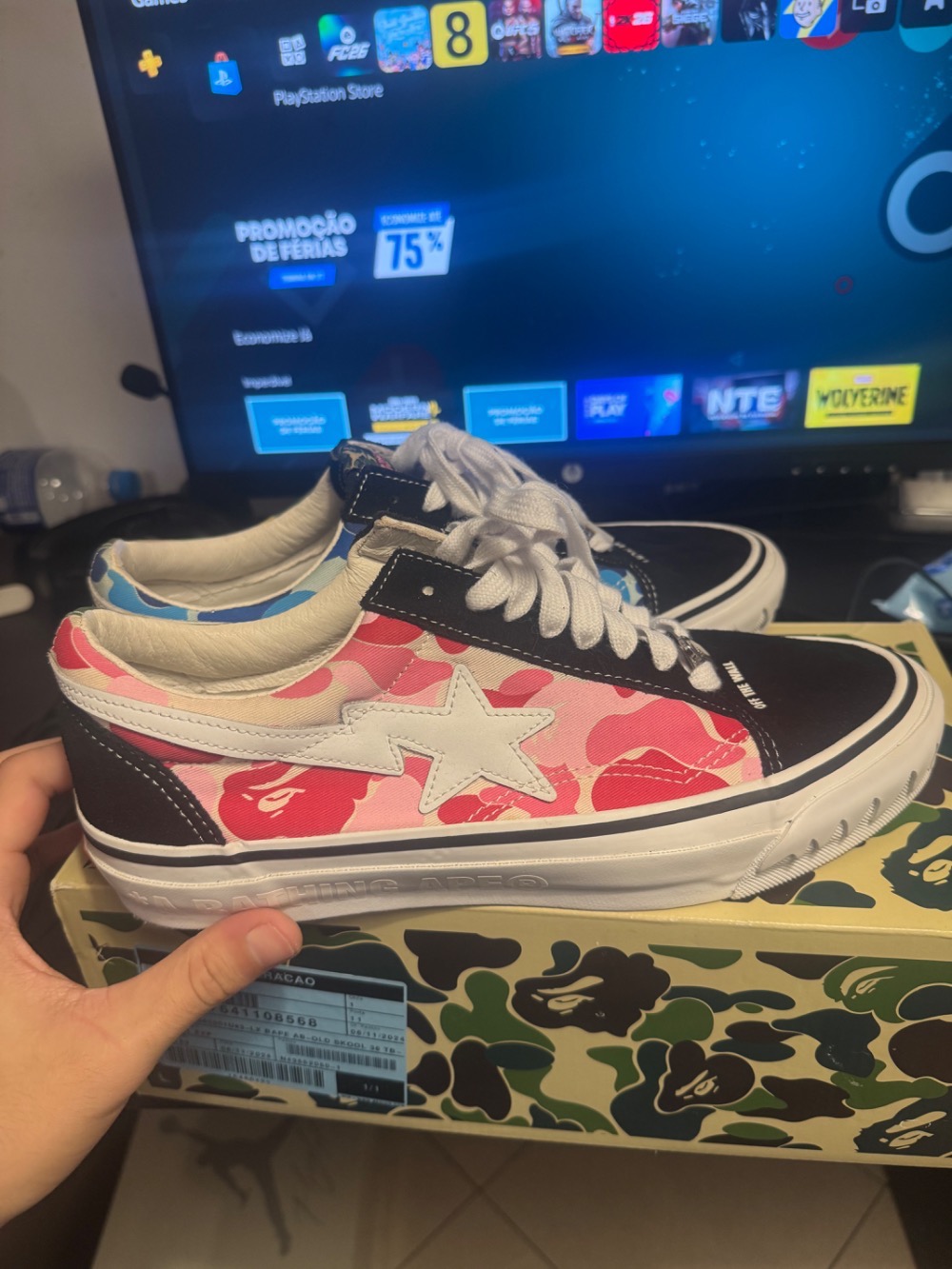 BAPE x Vans Old Skool LX Abc Camo Pink Blue Green