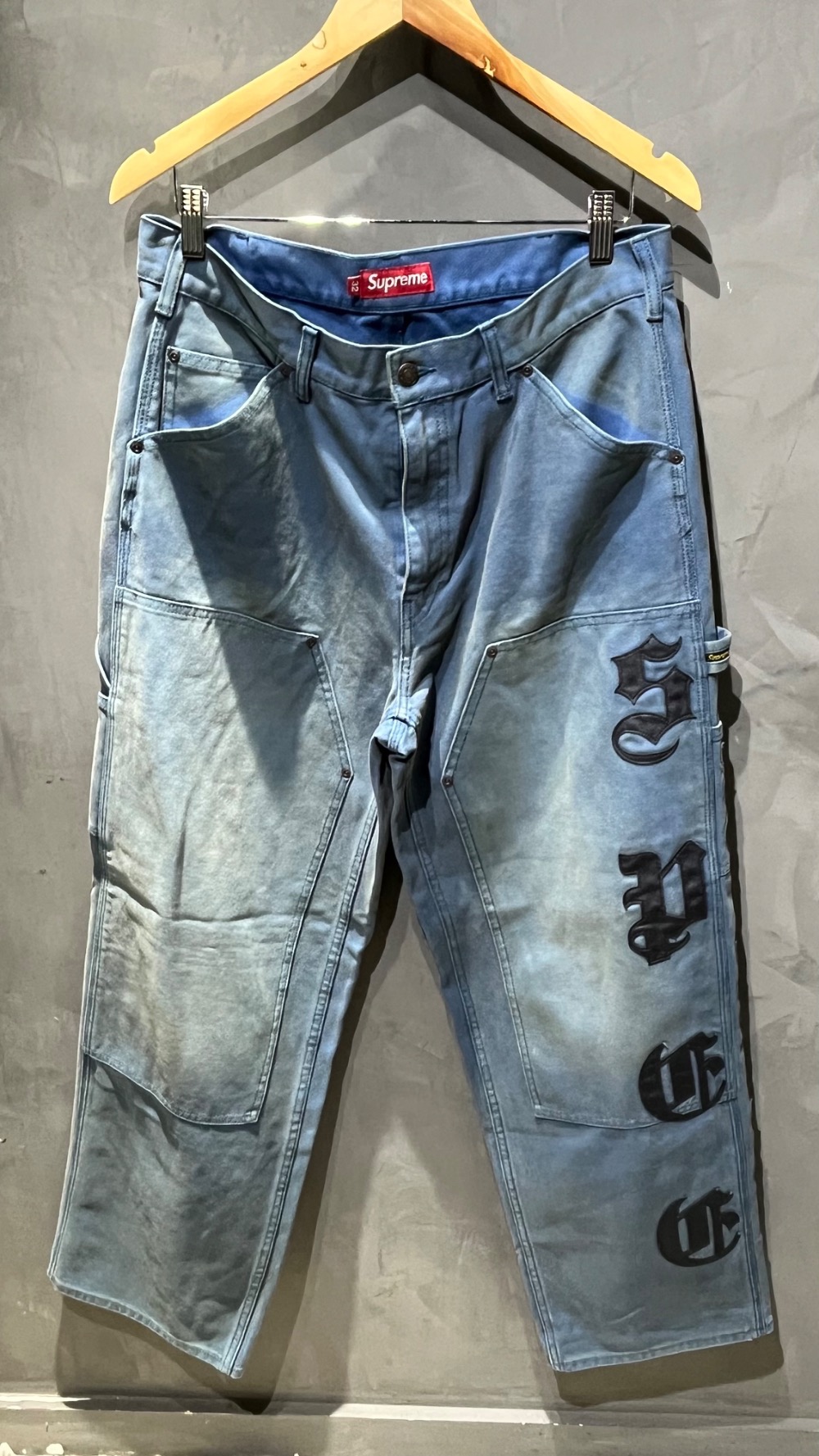 Calça Supreme Leather Appliqué Double Knee Painter Navy FW26-W4