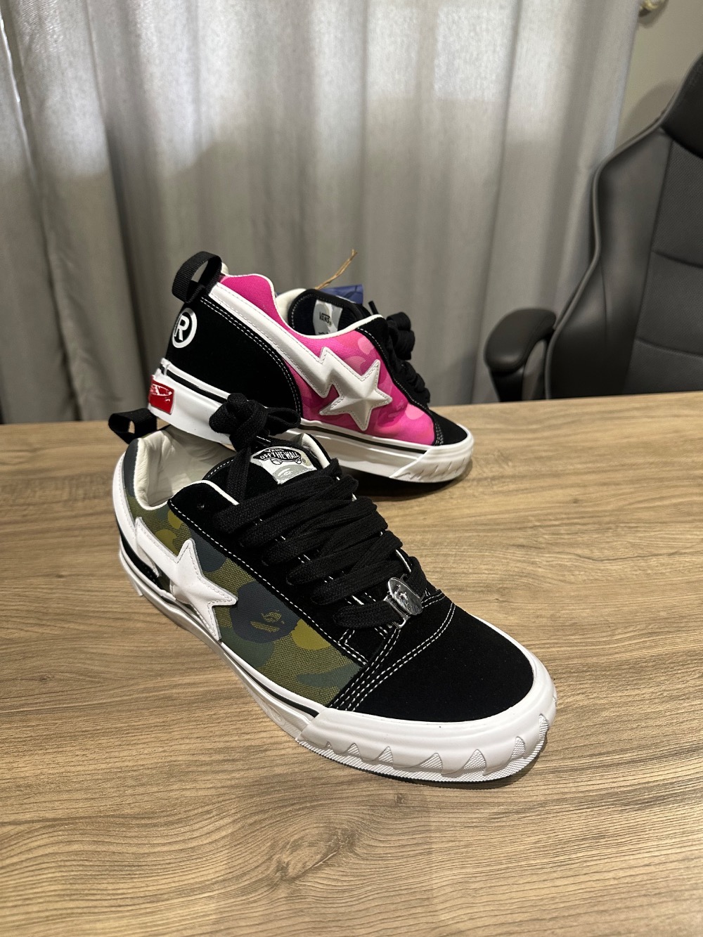 BAPE x Vans Premium Knu Skool Camo Green