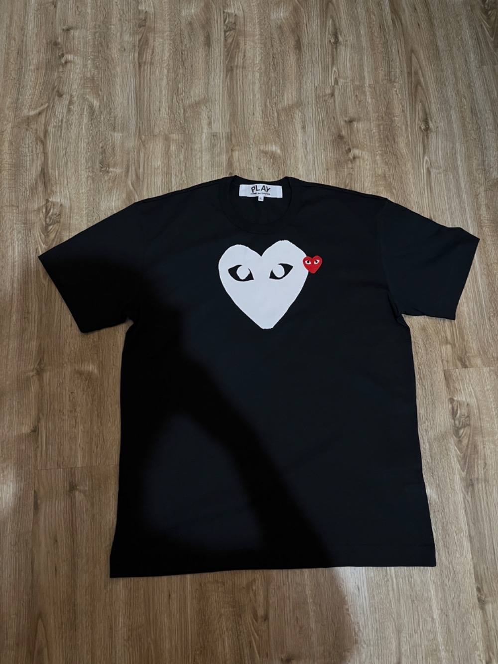 Comme des GARÇONS Double Heart Tee in Black