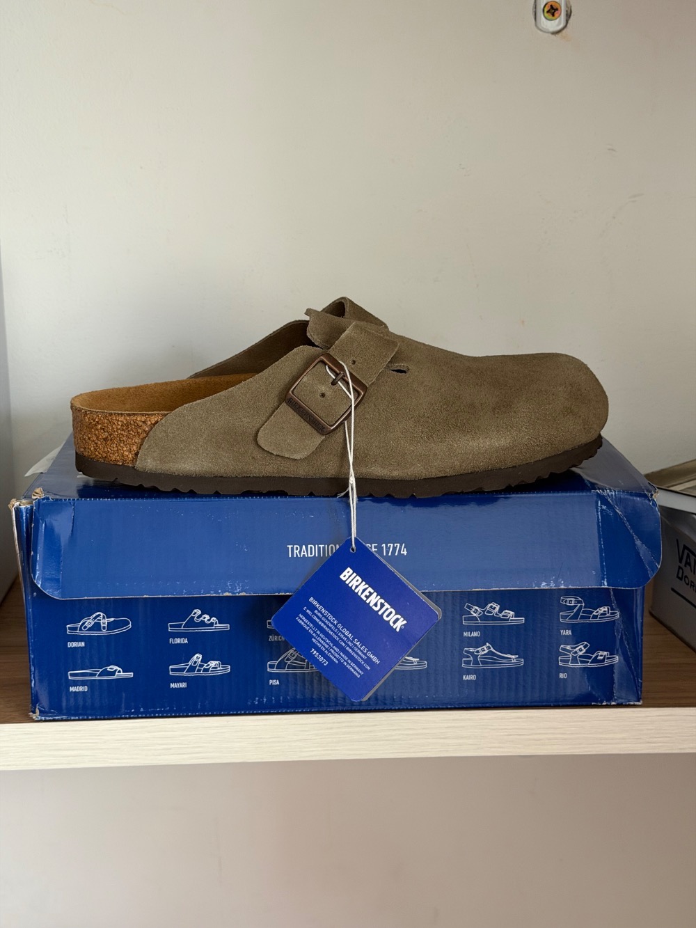 Birkenstock Boston Soft Footbed Suede Taupe