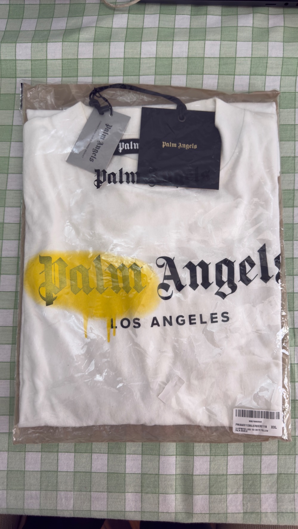 Camiseta Palm Angels Los Angeles Sprayed White Yellow