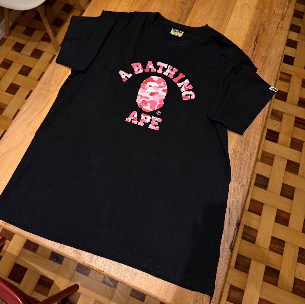 Camiseta A Bathing Ape Bape Short Sleeve Abc Camo College Black Pink