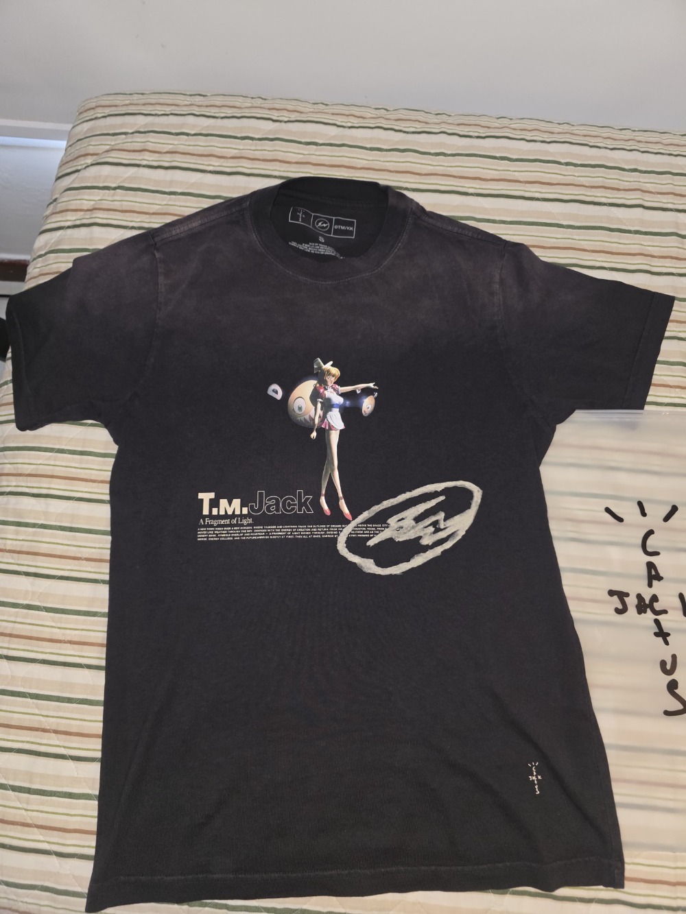 Takashi Murakami x Fragment x Cactus Jack Camiseta Tokyo Jack Black — P, Usado