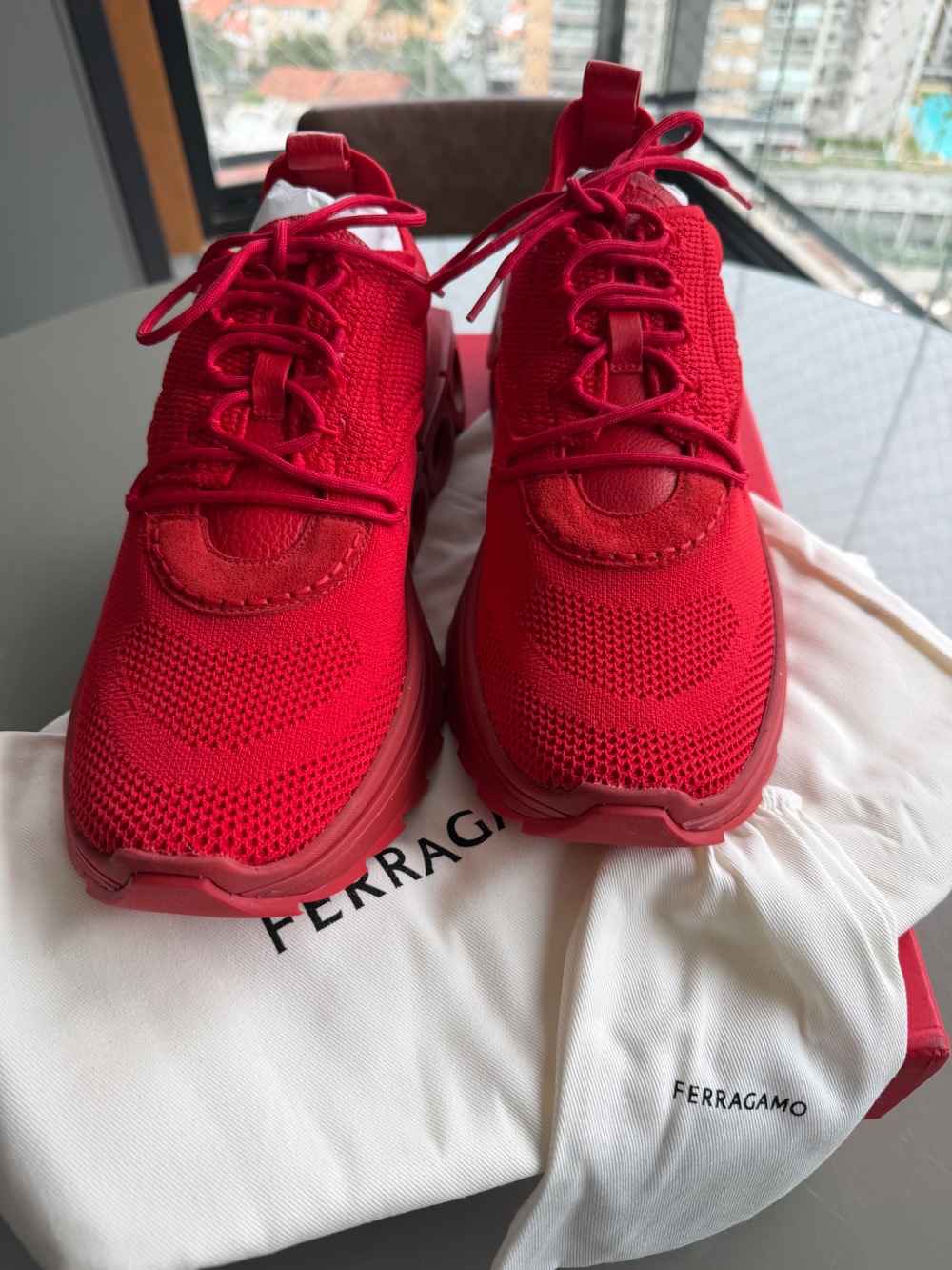 Ferragamo Nima Knit Flame Red