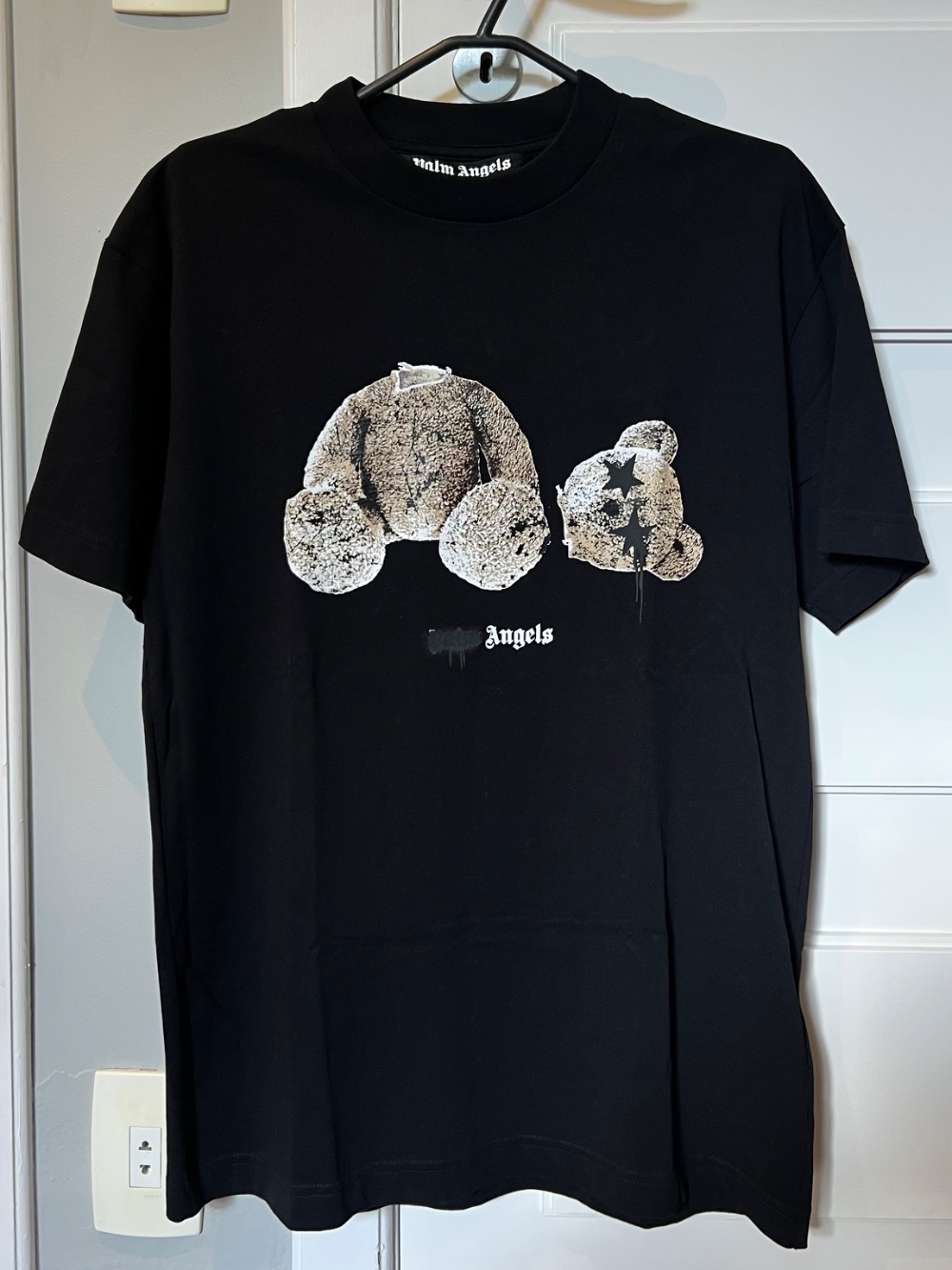 Camiseta Palm Angels Spray Bear-Motif Black Brown