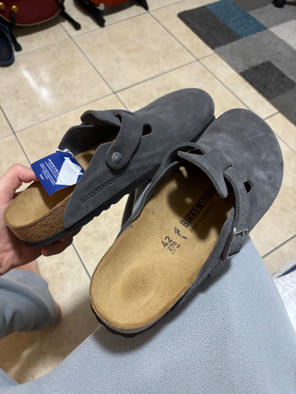 Birkenstock Clog Boston Suede Pure Sage