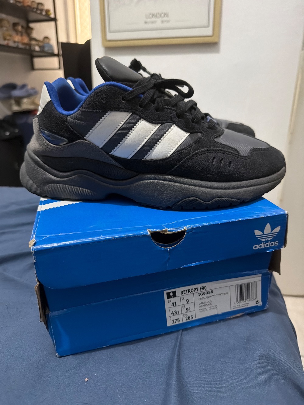 adidas Retropy F90 Grey Six Royal Blue