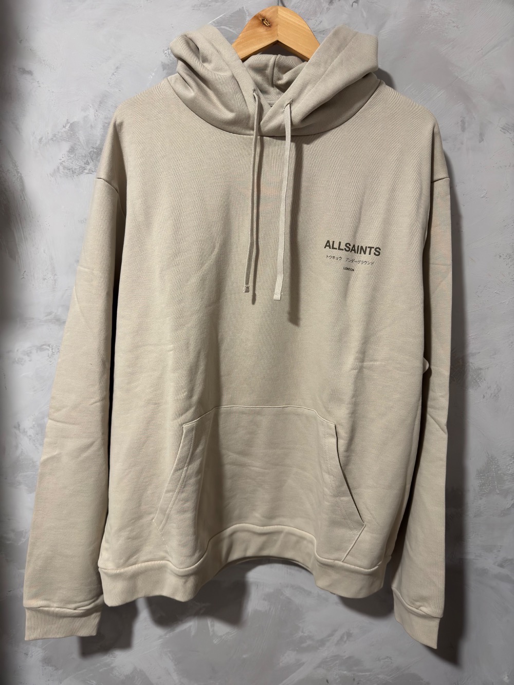Moletom AllSaints Underground Pullover Logo Medium Beige