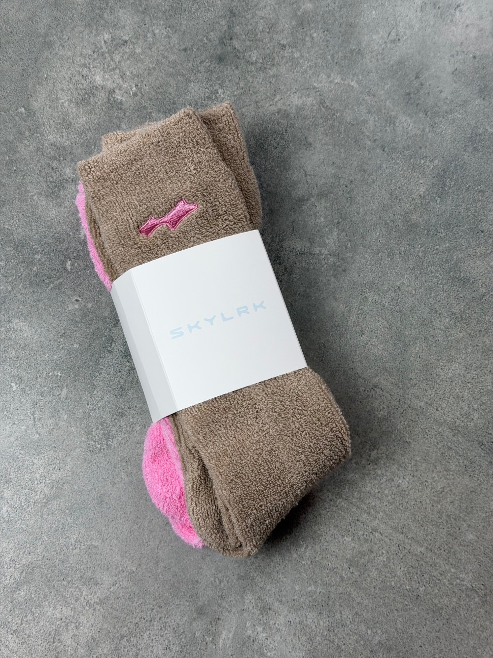 Meia SKYLRK Thin Loop Sock 2-Pack Cloudy Pink / Coffee