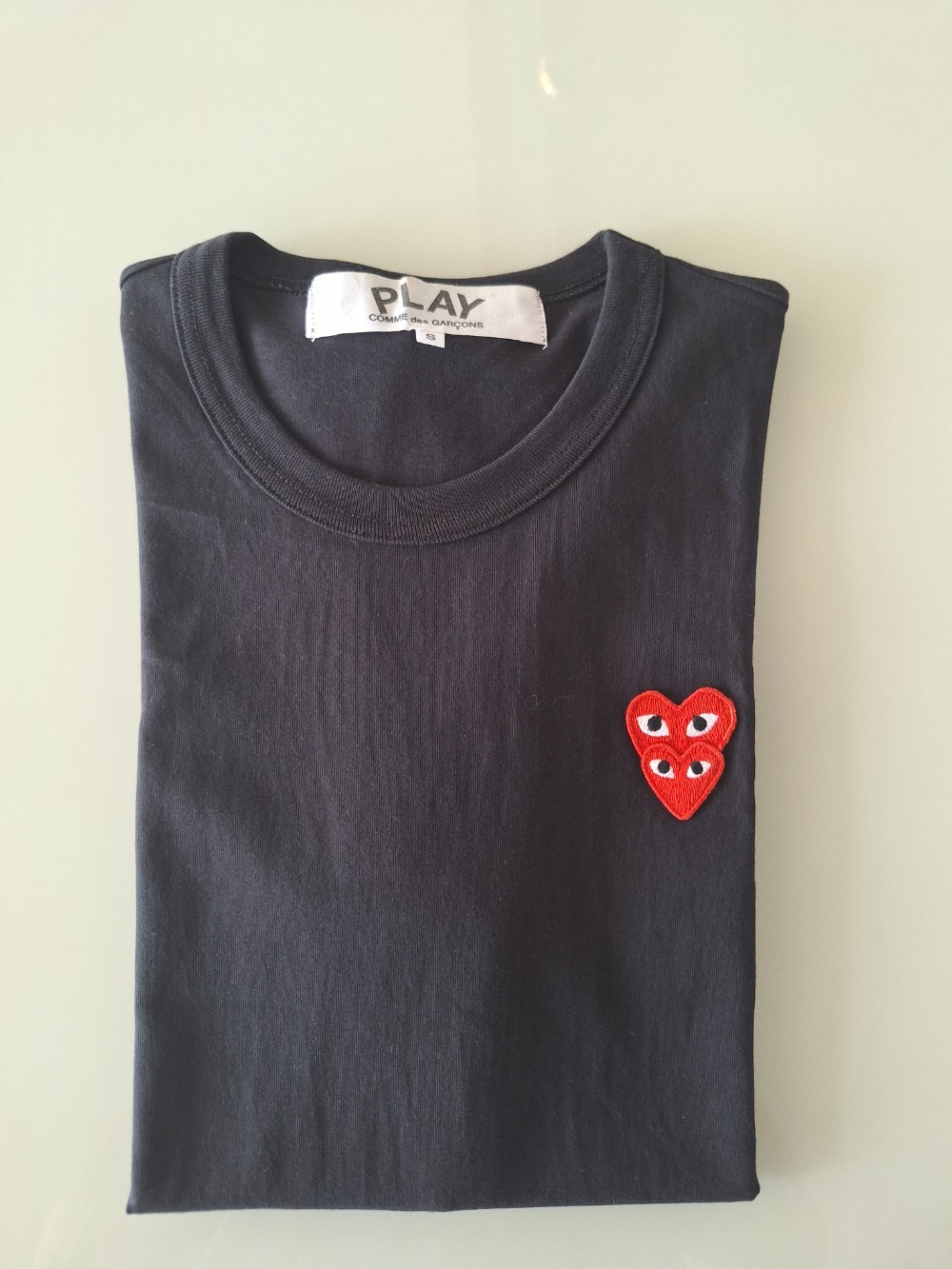 Camiseta Comme des Garcons PLAY Play Double Hearts Black