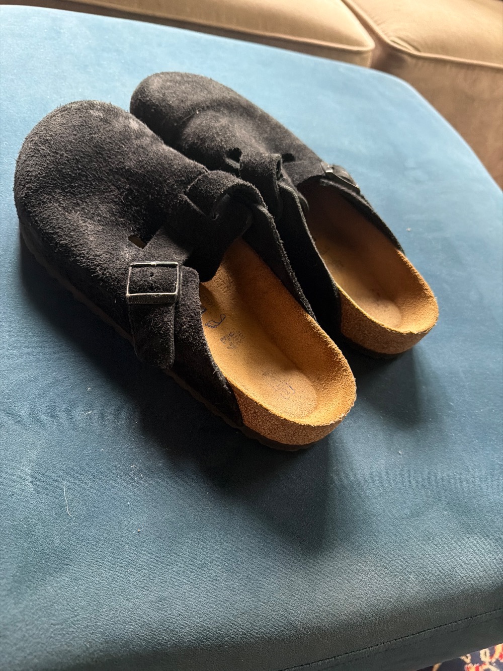 Birkenstock Boston Soft Footbed Suede Black