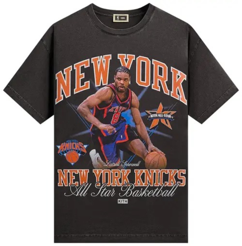 KITH x NBA - Camiseta All-Star New York Knicks "Latrell Sprewell" Vintage "Preto"