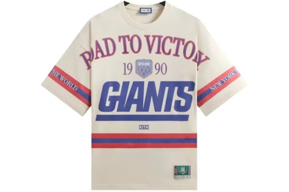 KITH x NFL - Camiseta New York Giants Victory Vintage Bishop "Creme" -NOVO-