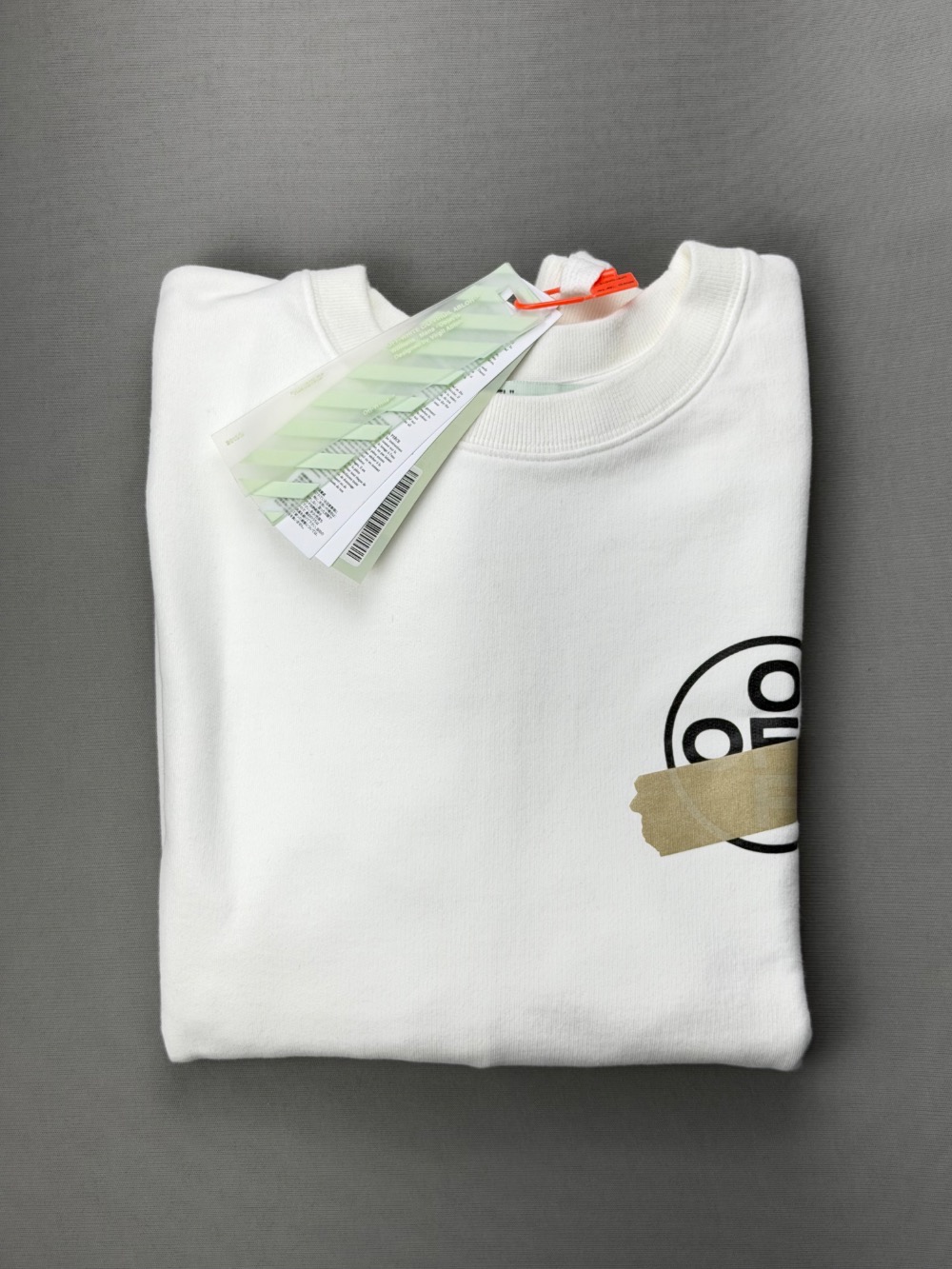 Moletom Off-White Tape Arrows Slim White Beige