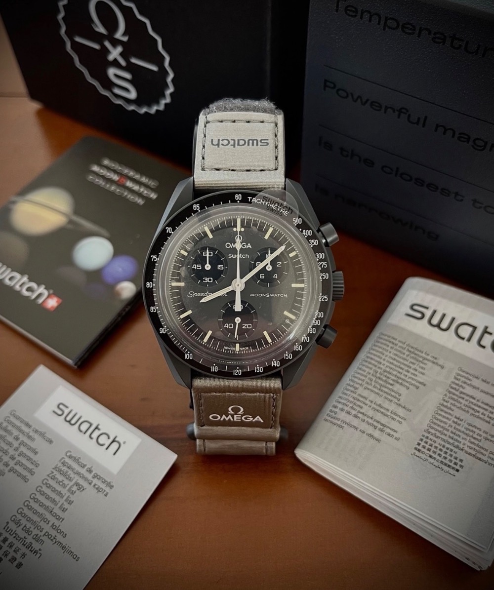 Swatch x Omega Relógio Bioceramic Moonswatch Mission to Mercury 42mm