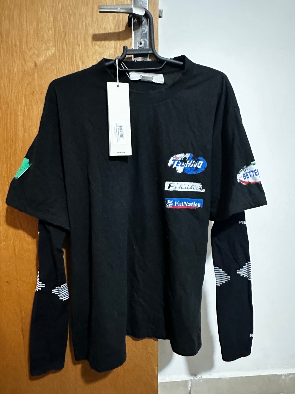 Camiseta Piet Manga Longa F.C Vintage Black