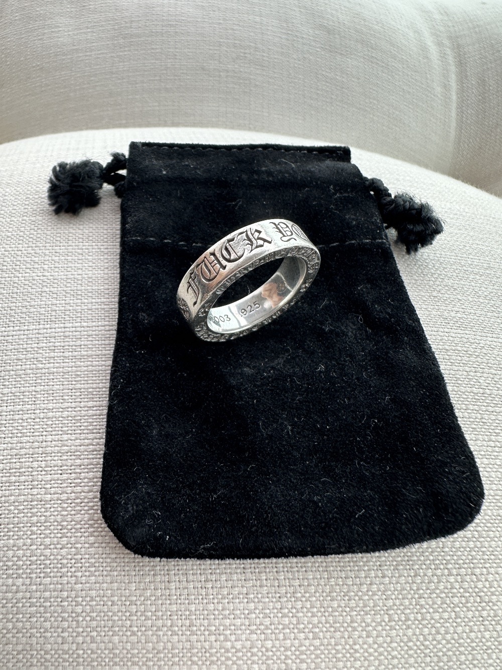 Anel Chrome Hearts Spacer “Fuck you”