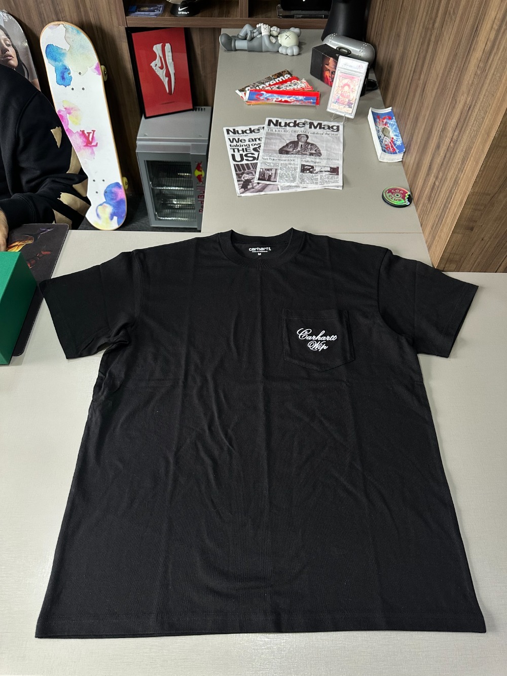 Camiseta Carhartt S/S Longhand Pocket Black White