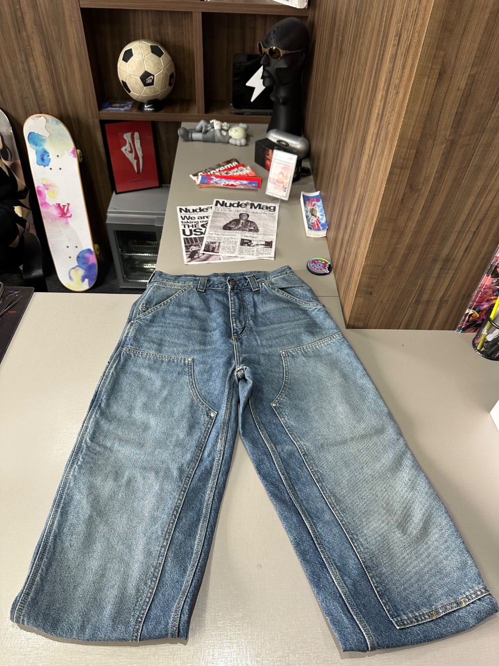 Calça Carhartt OG Double Knee Pant Blue Grind wash