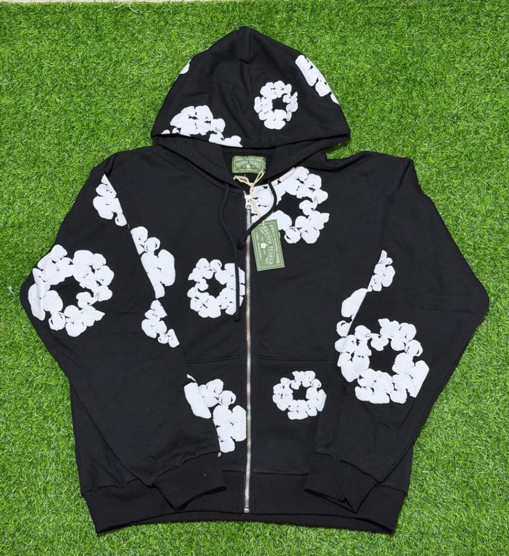 Moletom Denim Tears Cotton Wreath Zip Black