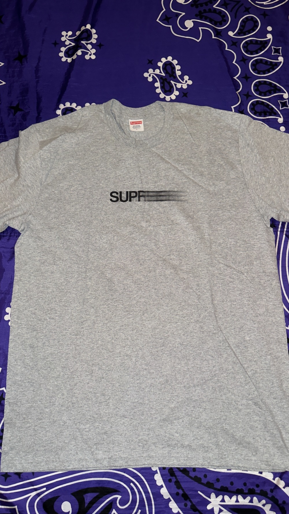 Camiseta Supreme Motion Logo Ash Grey — G, Novo