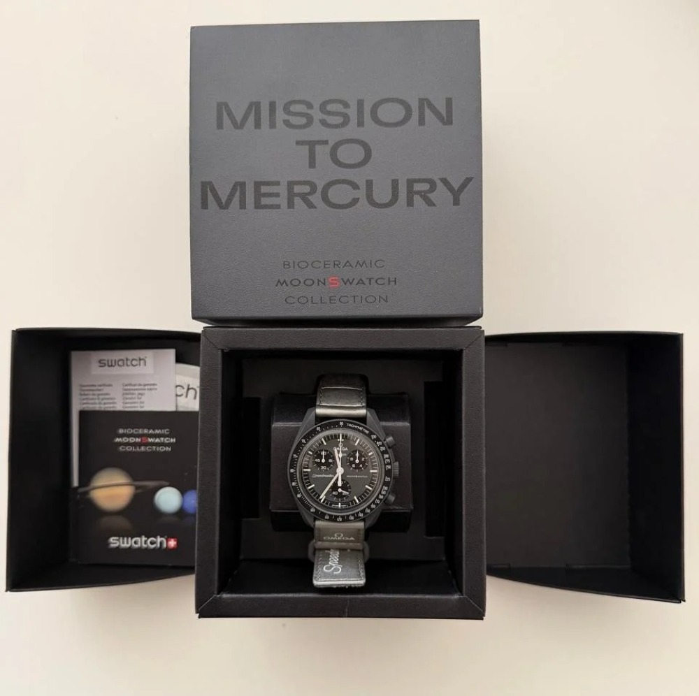 Swatch x Omega Relógio Bioceramic Moonswatch Mission to Mercury 42mm
