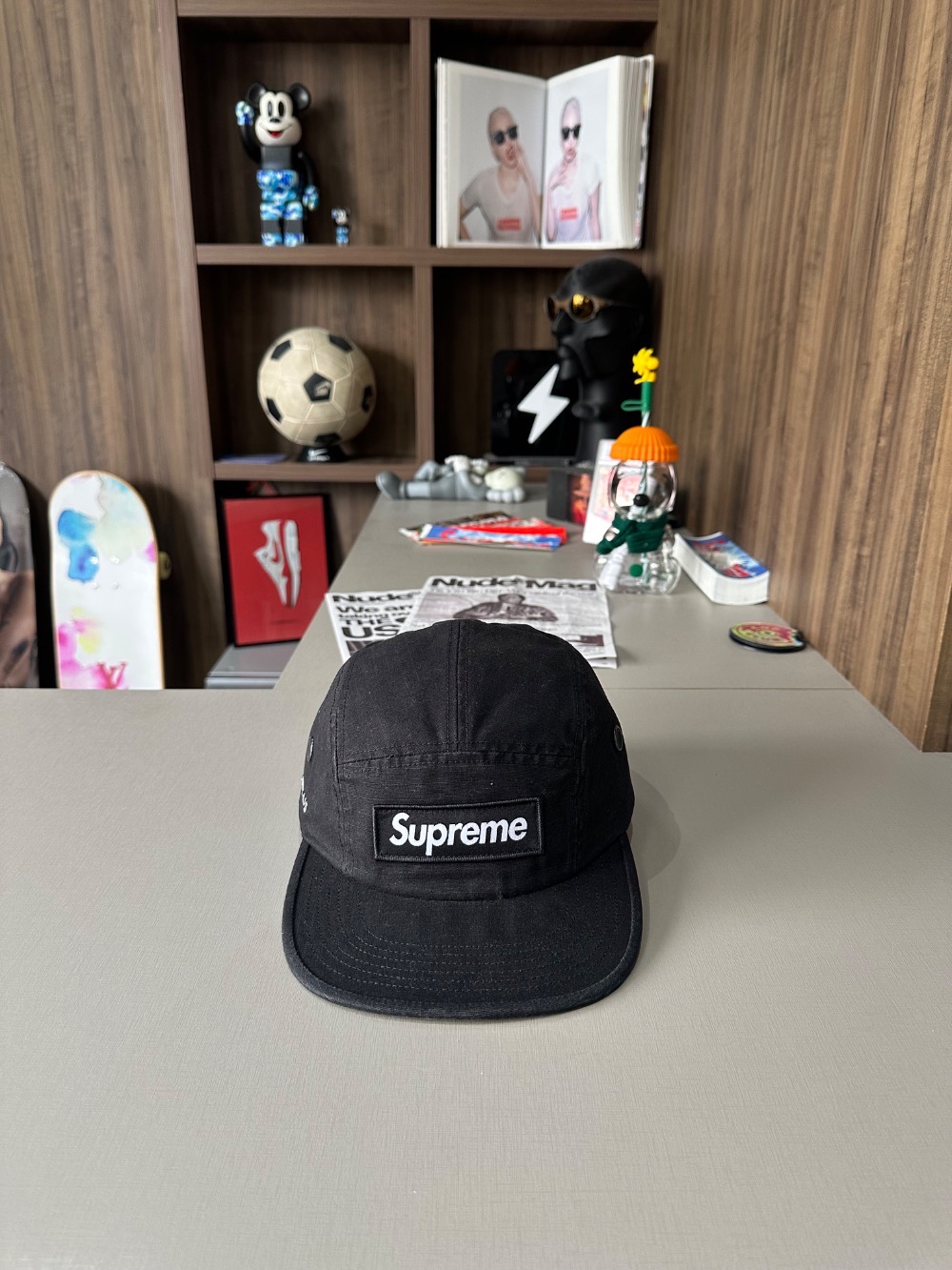 Boné Supreme Military Camp Black FW25-W18 — Único, Novo
