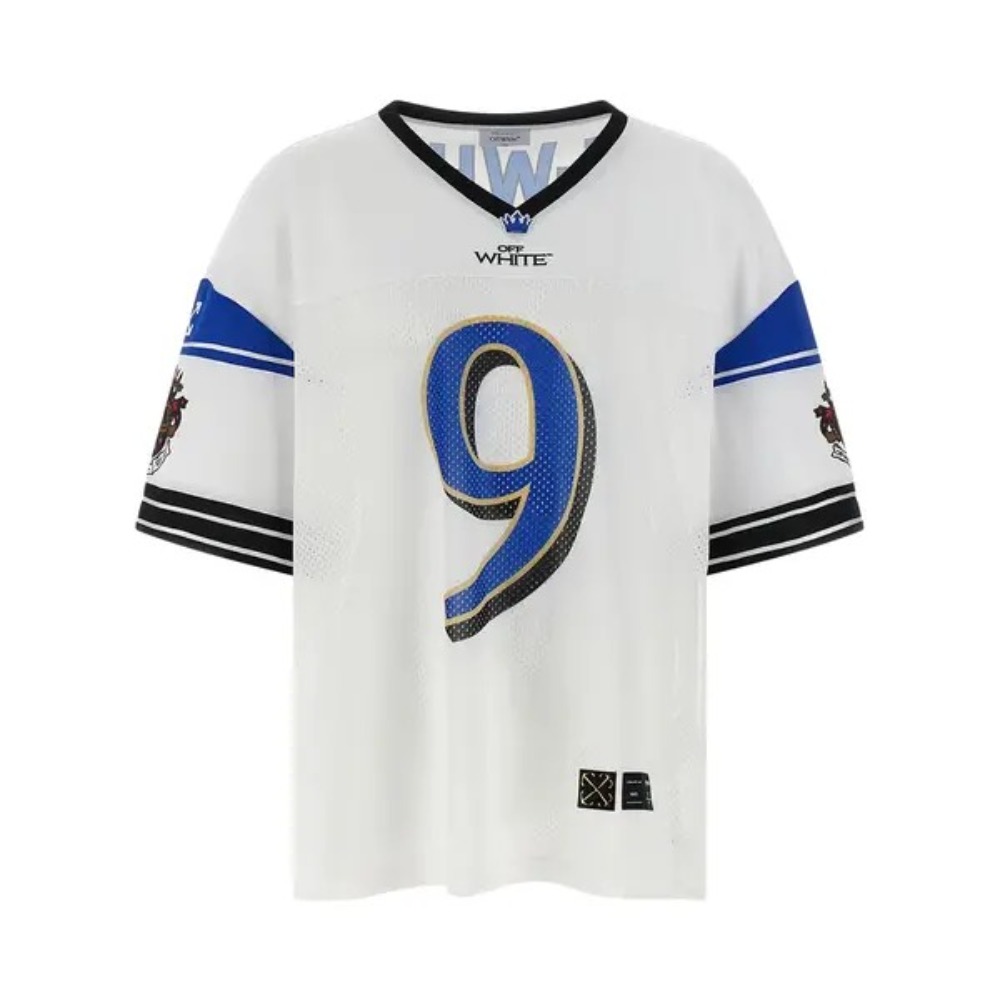 Off-White - Camiseta Crown Sublmesh Football T-Shirt 'White Blue'