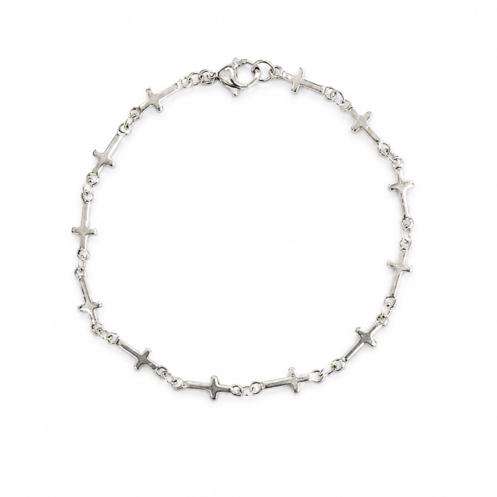 Bracelete UMS 458-LL Cross Link Silver — Único, Novo