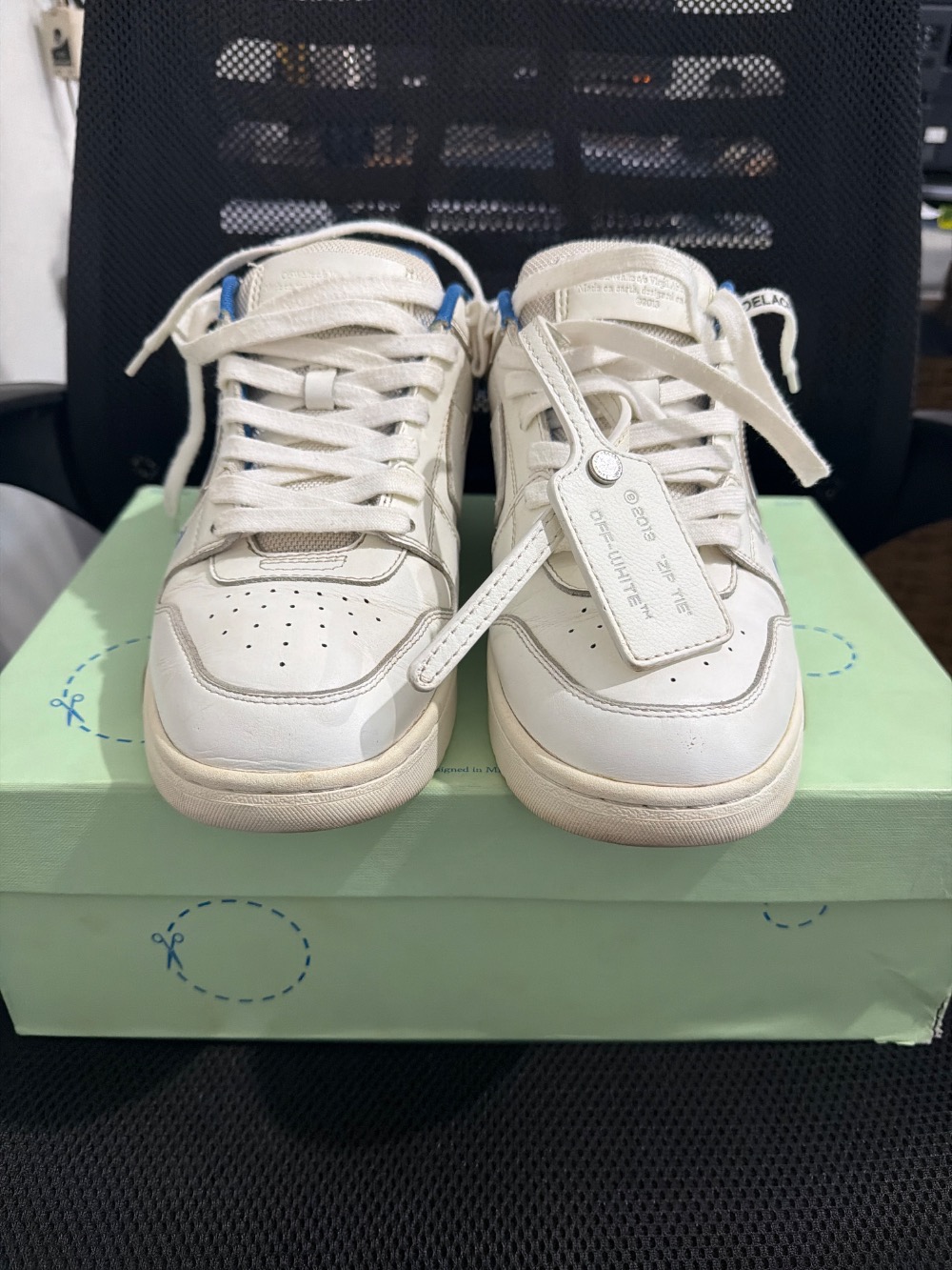 Off-White Out Of Office Calf Leather White Blue