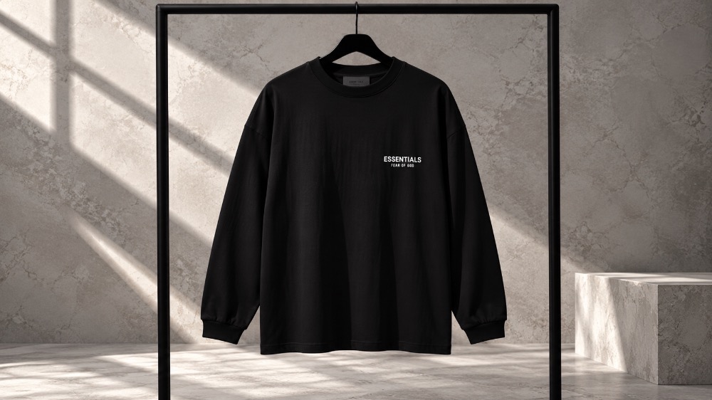 Camiseta Fear of God Essentials Manga Longa Black
