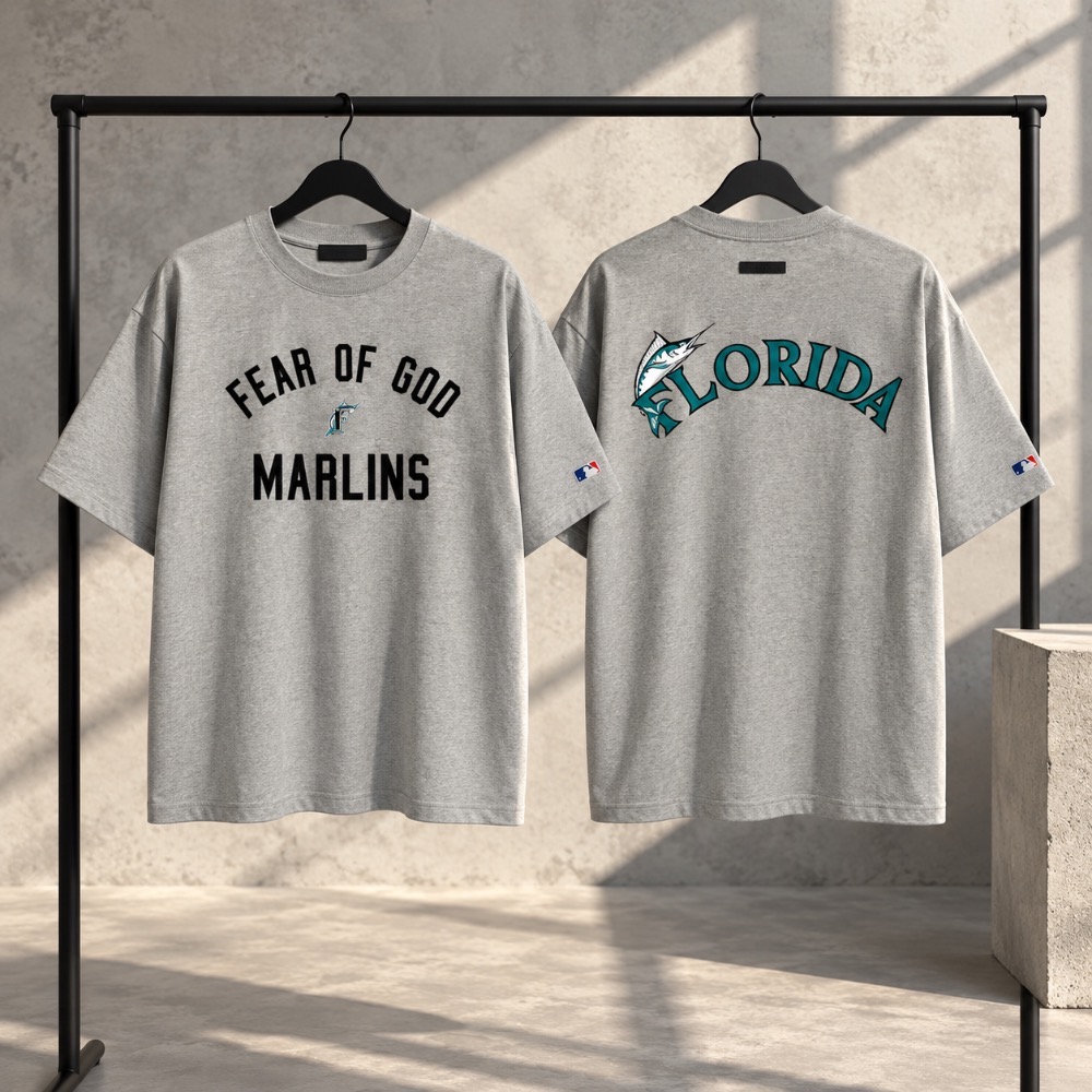Camiseta Fear of God Essentials  x MLB Miami Marlins
