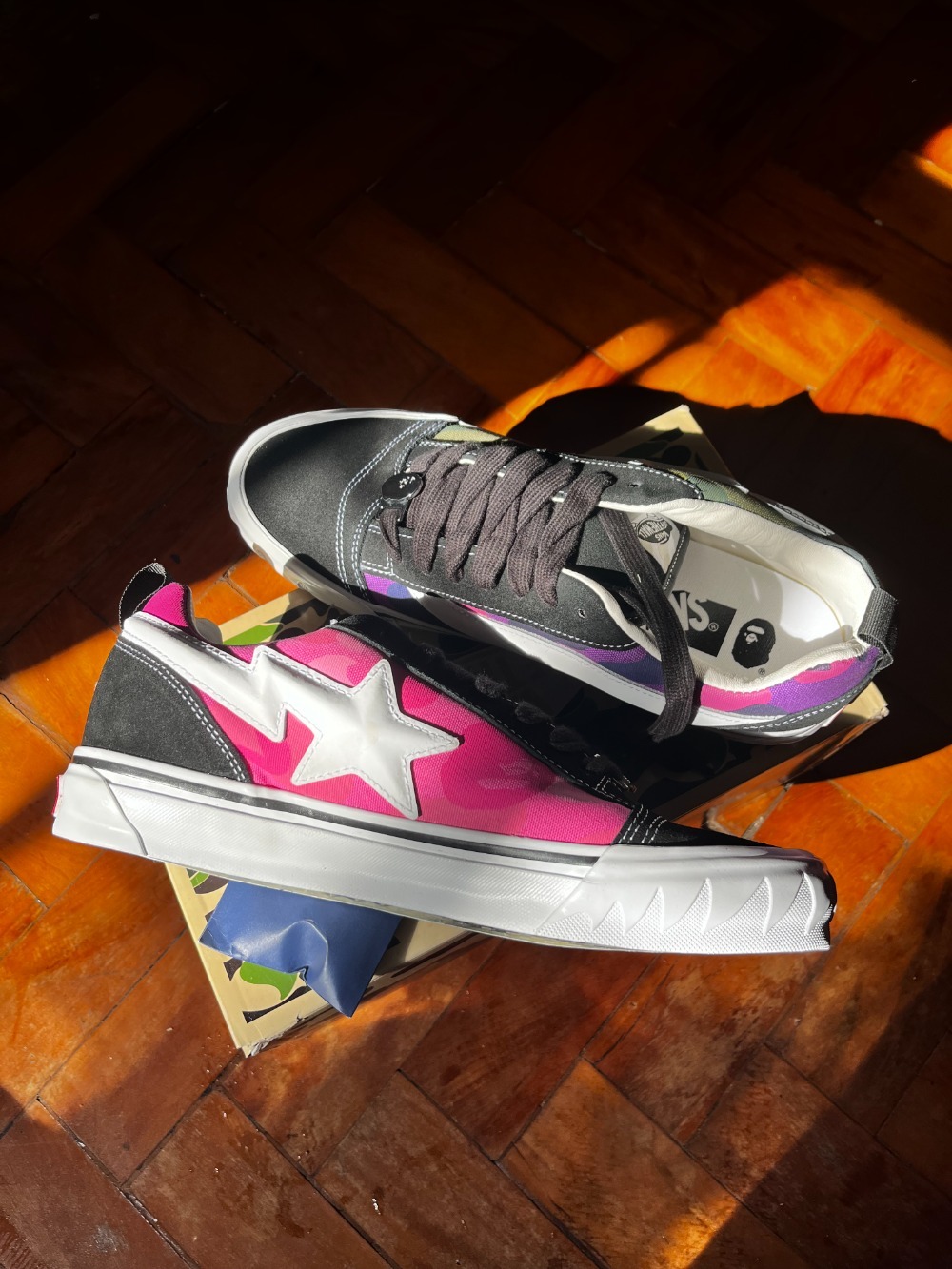 BAPE x Vans Premium Knu Skool Camo Green