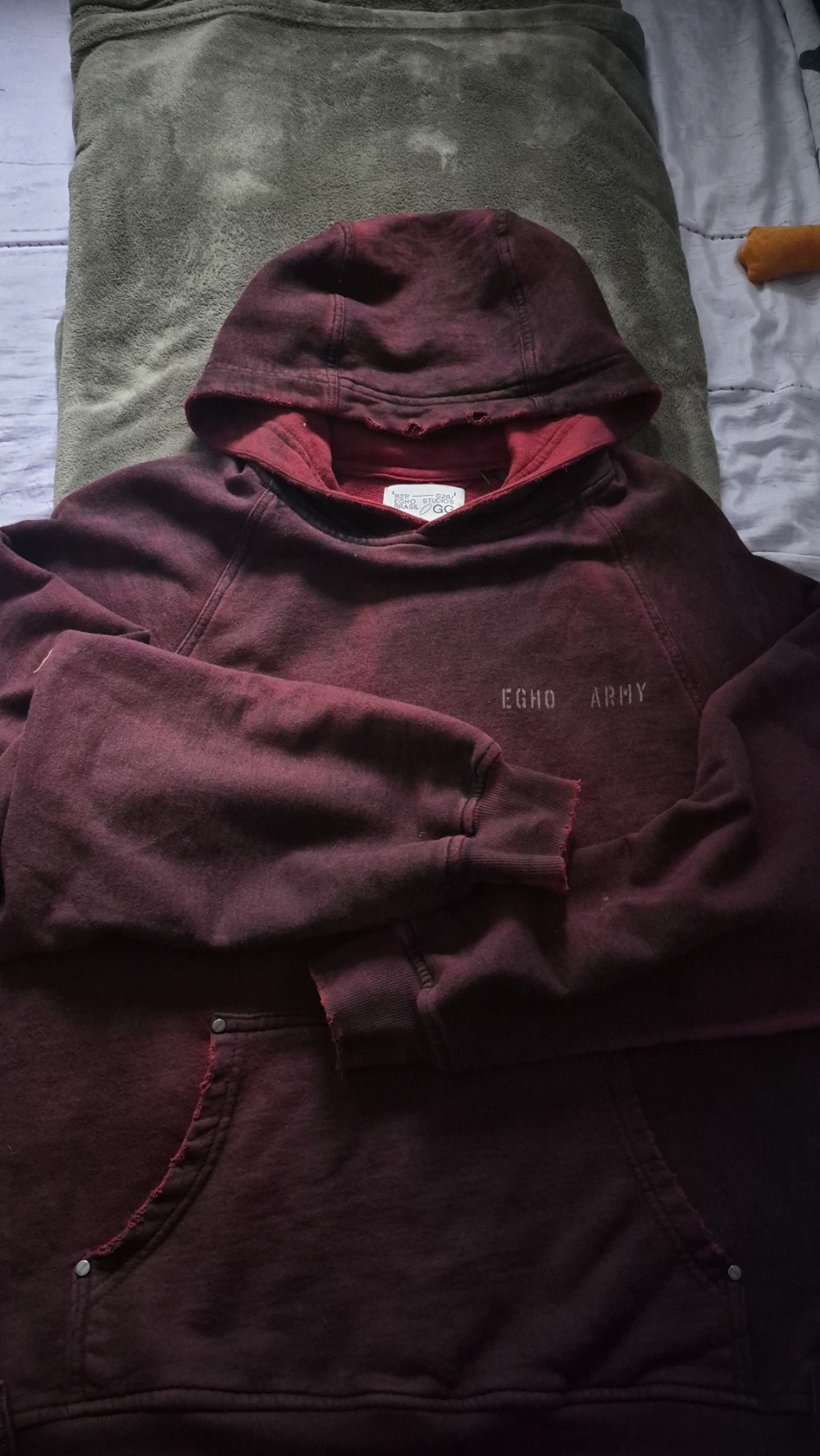 EGHO STUDIOS ARMY UNF HOODIE - BLOOD