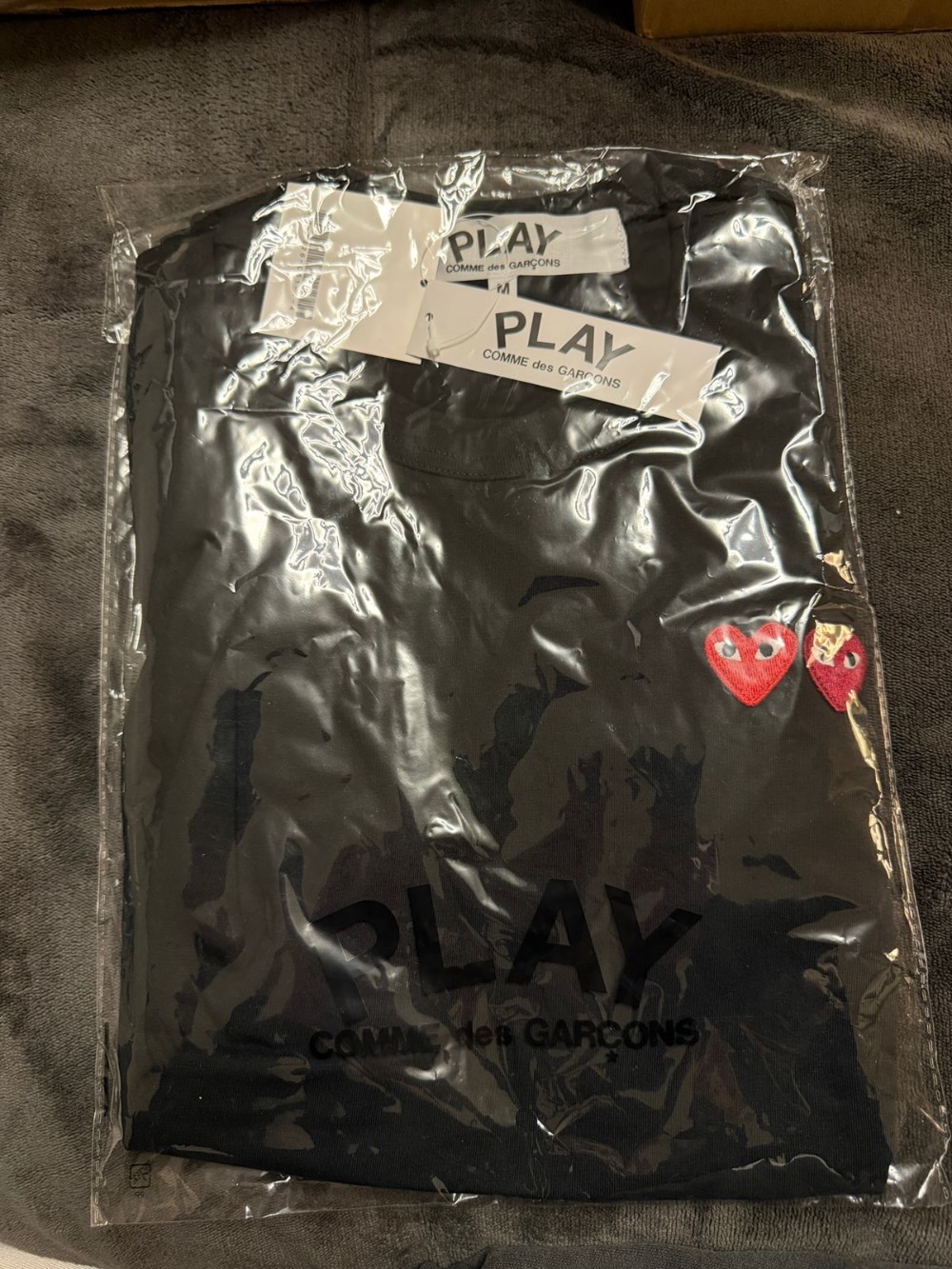 Camiseta Comme des Garcons PLAY Play Double Hearts Black
