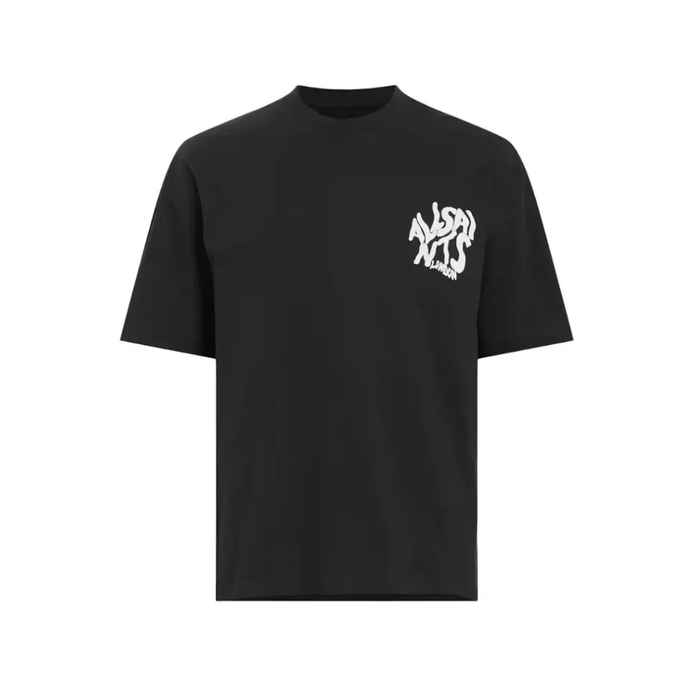 Camiseta AllSaints Orlando Logo Print Oversized Jet Black