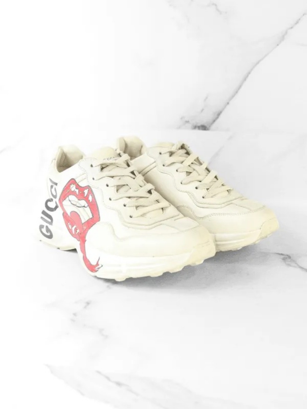 Tênis Gucci Rhyton Logo Mouth Cru