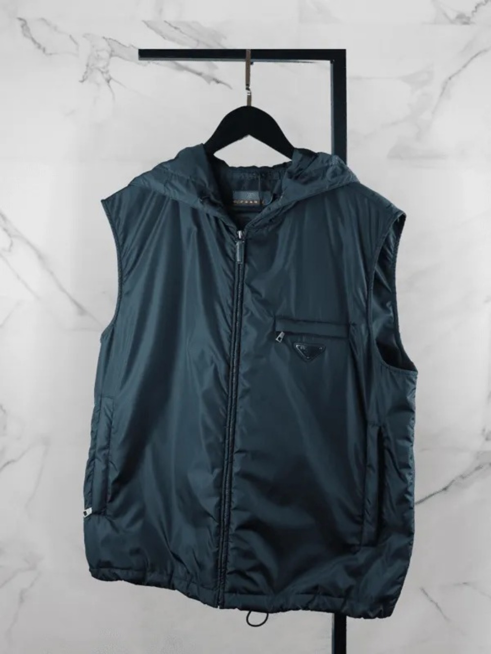 Colete Prada Triangle Logo Basic Azul Marinho