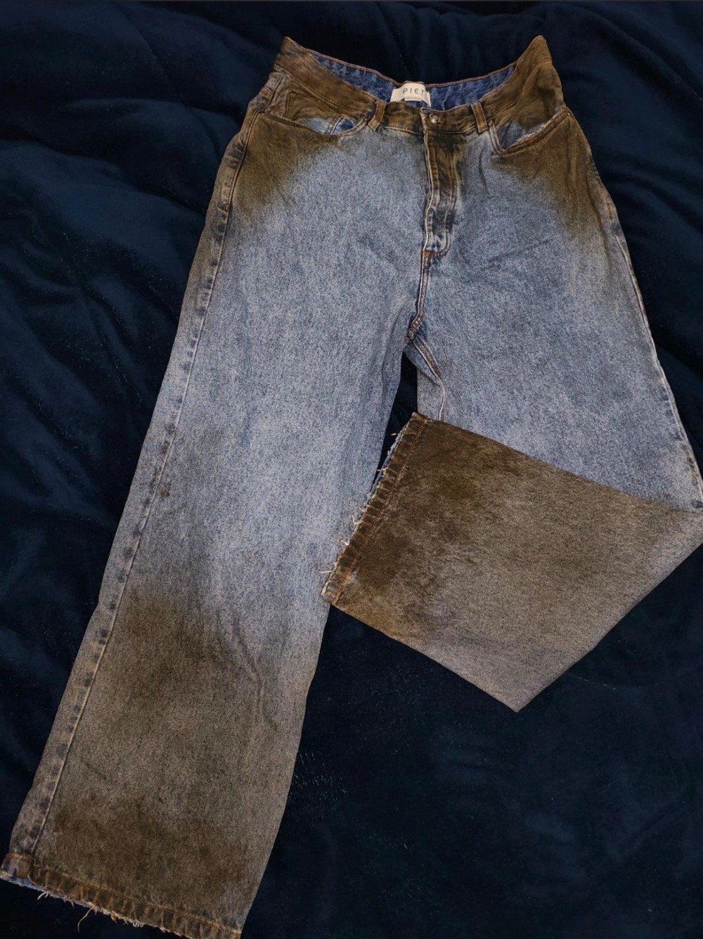 Calça Piet Dirt Stained Oversized Denim Blue