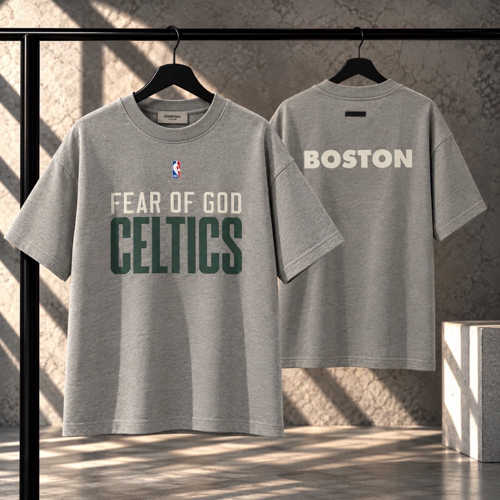 Camiseta Fear of God Essentials x NBA Boston Celtics Heather Grey