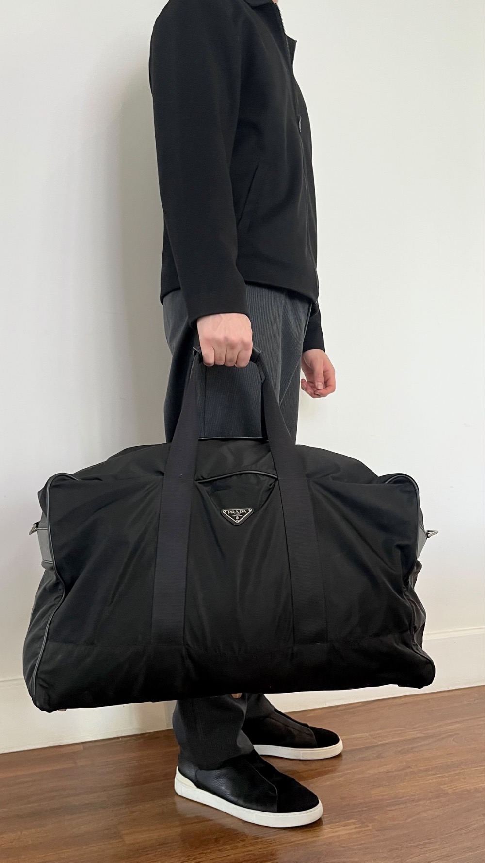 PRADA Large Nylon & Saffiano Travel Duffel