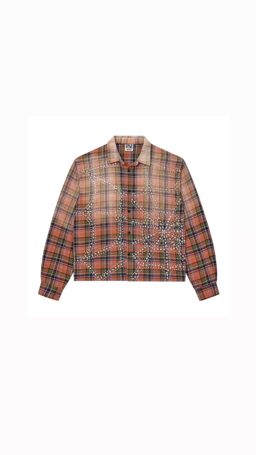 Camisa Vale Lives Forever Pumpkin Patch Flannel Orange Green — G, Novo