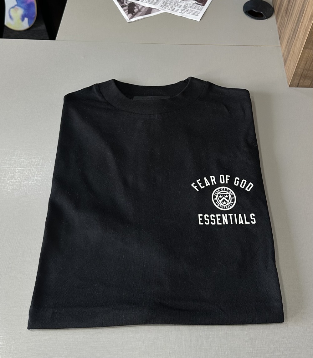Camiseta Fear of God Essentials Jersey Crewneck Black
