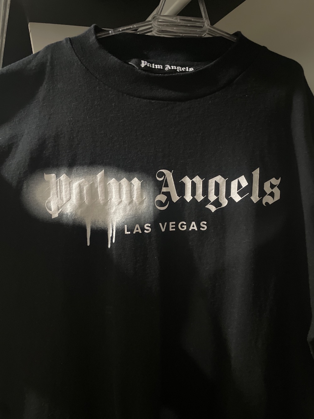 Camiseta Palm Angels Las Vegas Sprayed Logo Black White