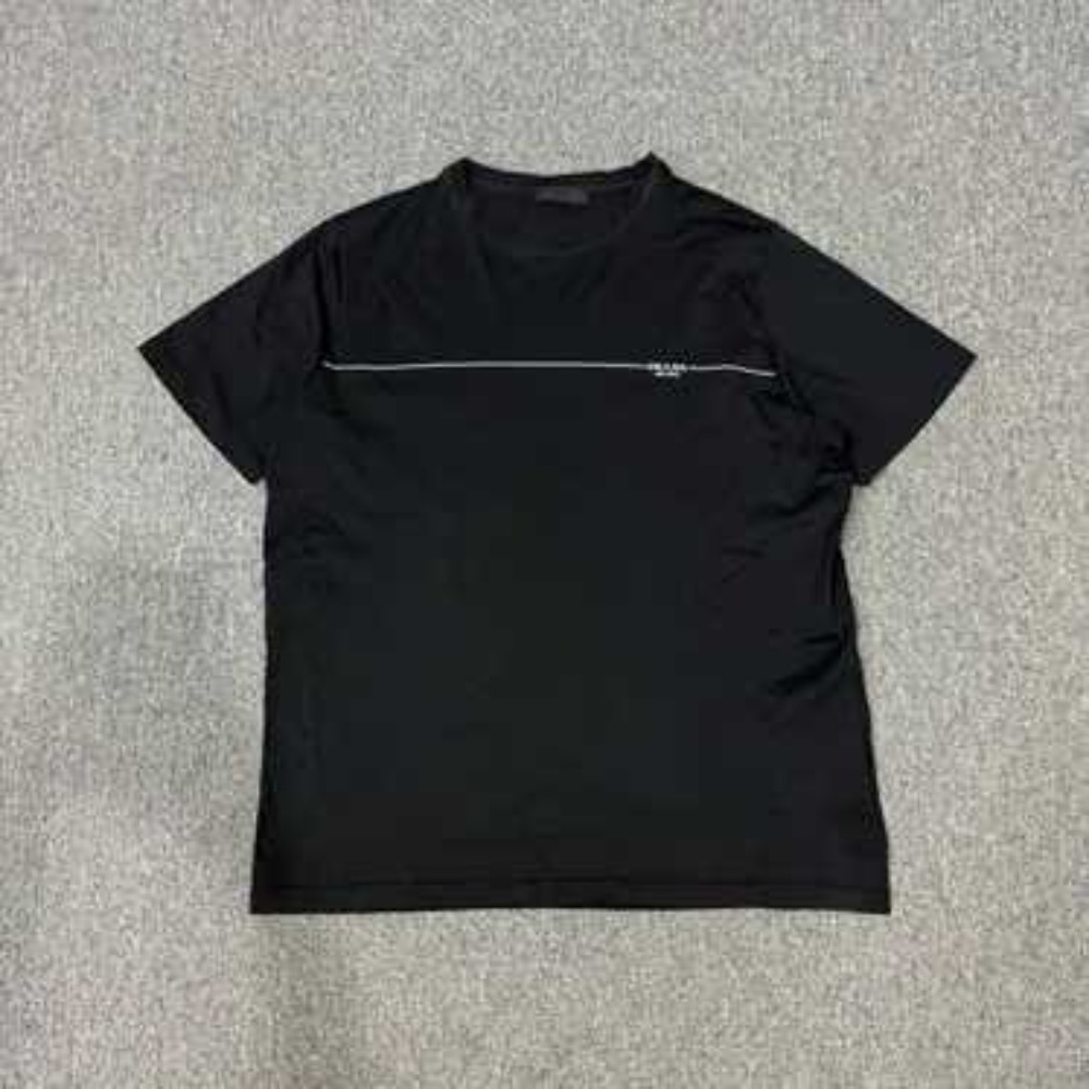 Prada - Camiseta Men's Black Cotton Logo T-shirt