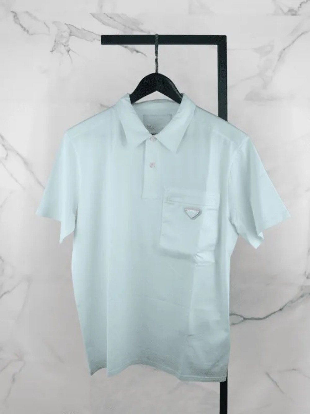 Camisa Prada Polo Triangle Re-Nylon Branca