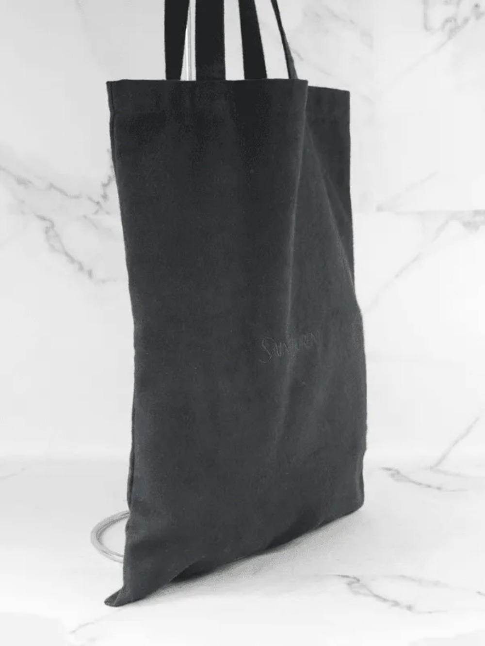 Bolsa Yves Saint Laurent Ecobag Basic Logo Preta