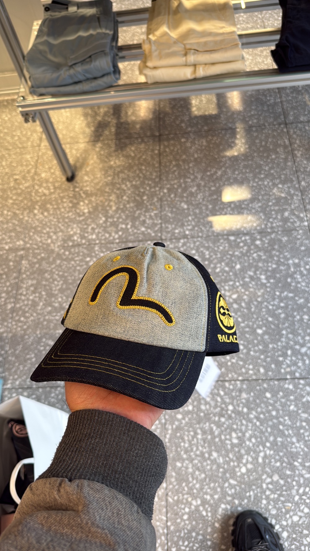 Evisu x Palace Boné Snapback Reverse Indigo