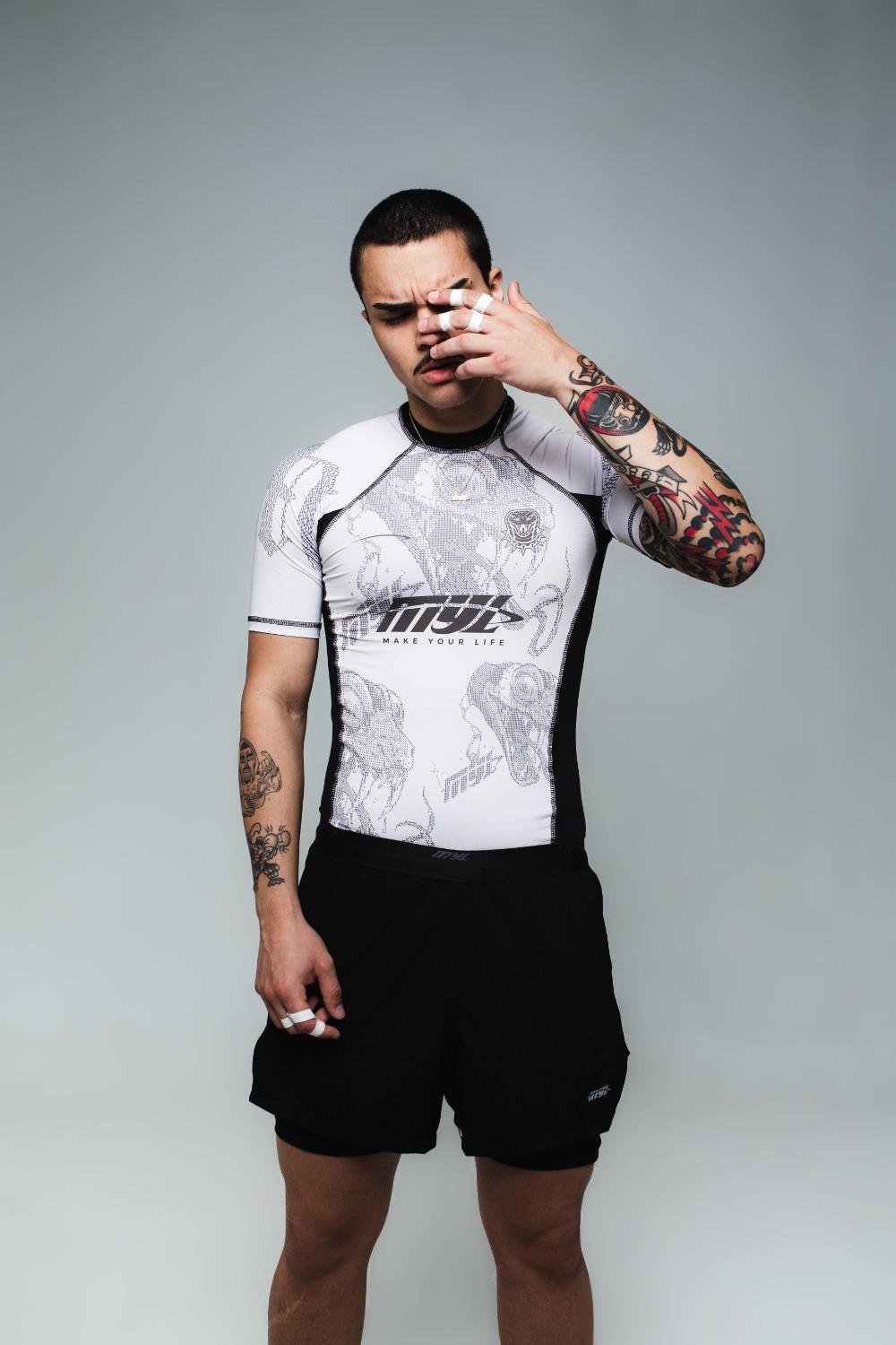 Camiseta Make Your Life Coral Rashguard Black